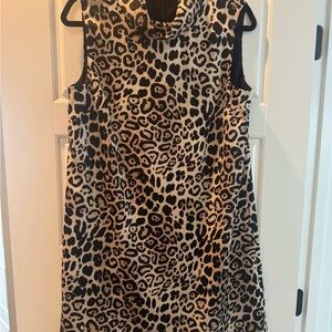 Alex Marie Leopard Print Cowl Neck Mini Dress - Beige & Black